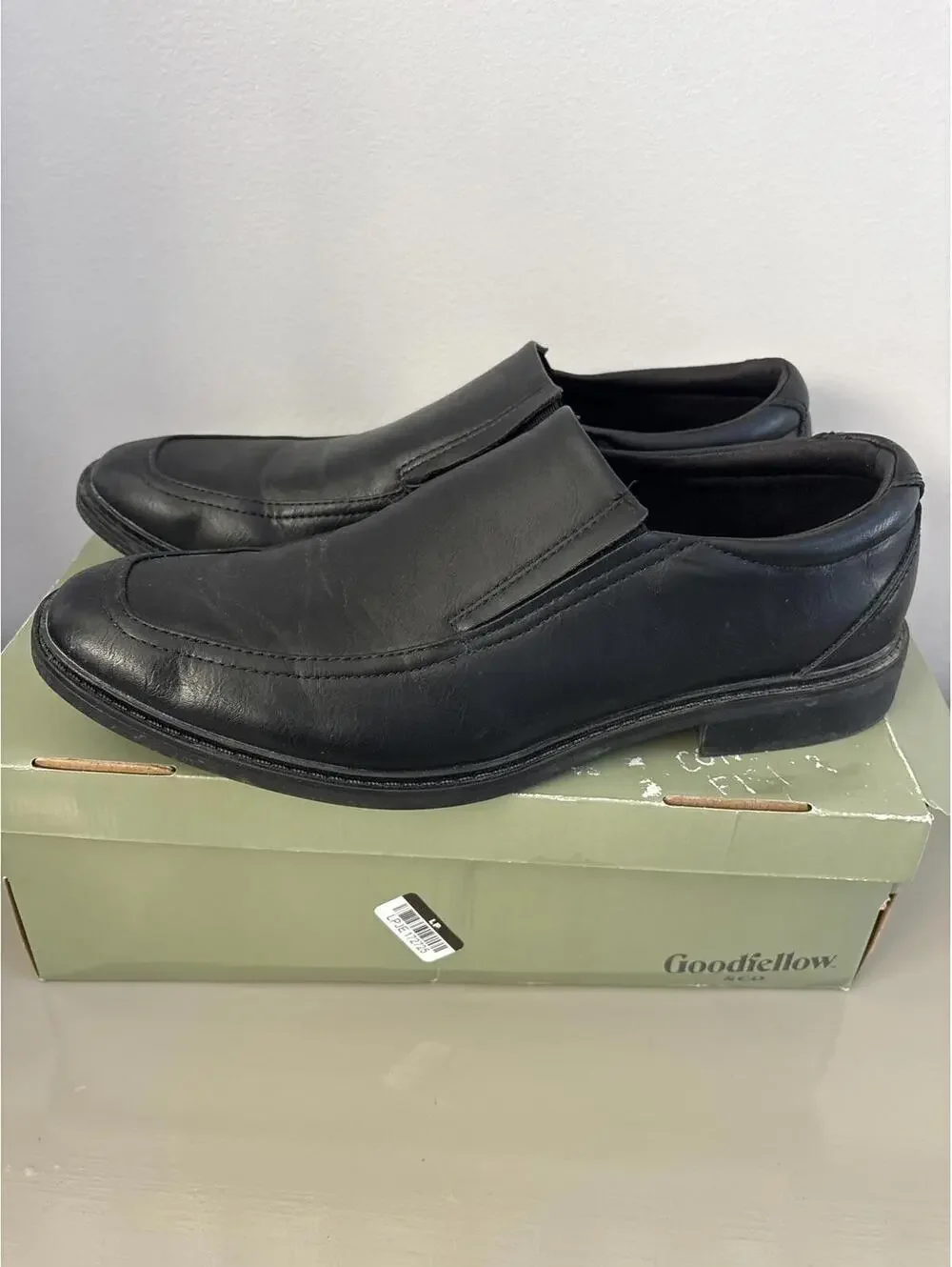 Mens Size 10 Goodfellow & Co Black Leather Slip-On Dress Shoes